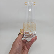 Load image into Gallery viewer, Hand Painted crystal champagne glasses - intricate henna inspired art in Gold.