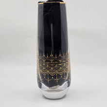 Load image into Gallery viewer, Hand Painted crystal champagne glasses - intricate henna inspired art in Gold.
