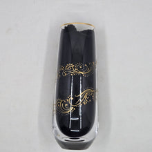 Load image into Gallery viewer, Hand Painted crystal champagne glasses - intricate henna inspired art in Gold.