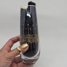 Load image into Gallery viewer, Hand Painted crystal champagne glasses - intricate henna inspired art in Gold.