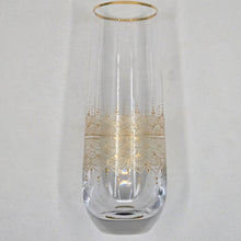Load image into Gallery viewer, Hand Painted crystal champagne glasses - intricate henna inspired art in Gold.