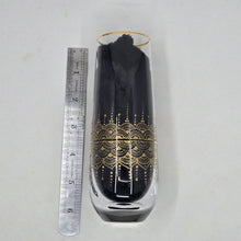 Load image into Gallery viewer, Hand Painted crystal champagne glasses - intricate henna inspired art in Gold.
