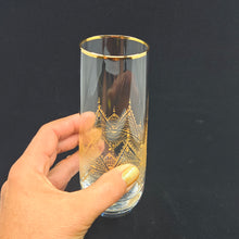 Load image into Gallery viewer, Hand Painted crystal champagne glasses - intricate henna inspired art in Gold.