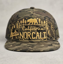 Load image into Gallery viewer, "NORCALI"| 1-of-1 Hand-Painted Camo License Plate Snapback