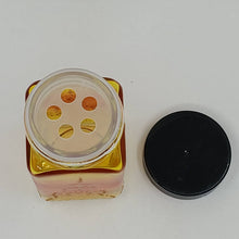 Load image into Gallery viewer, Hand Stained-Painted Jar -orange fading to yellow (hombre) with intricate gold (henna style) designs -Spice jar