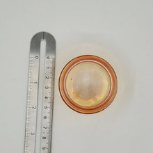 Load image into Gallery viewer, Hand Stained-Painted glass jar - orange fading to yellow (ombre) with intricate gold (henna style) designs.