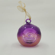 Load image into Gallery viewer, Hand Stained and Painted glass ornament/mini lantern- pink to purple