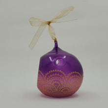 Load image into Gallery viewer, Hand Stained and Painted glass ornament/mini lantern- pink to purple
