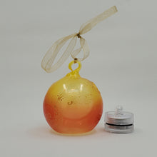 Load image into Gallery viewer, Hand painted and stained ornament/mini lantern in orange and yellow