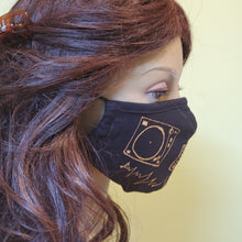 Load image into Gallery viewer, Hand painted face mask - DJ Face. 100% cotton - Washable, breathable, and Foldable. Made in the USA