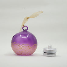Load image into Gallery viewer, Hand Stained and Painted glass ornament/mini lantern- pink to purple