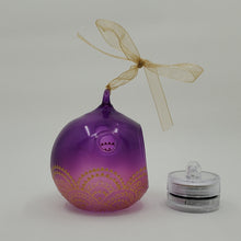 Load image into Gallery viewer, Hand Stained and Painted glass ornament/mini lantern- pink to purple