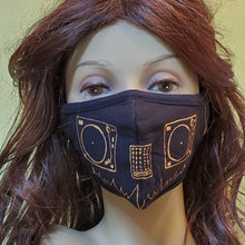 Load image into Gallery viewer, Hand painted face mask - DJ Face. 100% cotton - Washable, breathable, and Foldable. Made in the USA