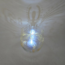 Load image into Gallery viewer, Hand Painted Goddess symbol with moon cycles- Candle holder for your Altar or Shrine with intricate gold henna inspired designs