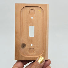 Load image into Gallery viewer, Hand Painted Cherry wood Switch / Cover / Wall plate for Toggle switch - Midsized. Gold henna inspired designs on solid wood
