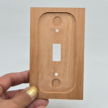 Load image into Gallery viewer, Hand Painted Cherry wood Switch / Cover / Wall plate for Toggle switch - Midsized. Gold henna inspired designs on solid wood