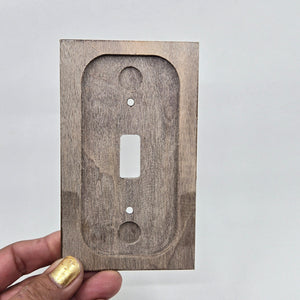 Hand Painted Walnut wood Switch / Cover / Wall plate for Toggle switch - Midsized. Gold henna inspired designs on solid wood