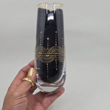 Load image into Gallery viewer, Hand Painted crystal champagne glasses - intricate henna inspired art in Gold.
