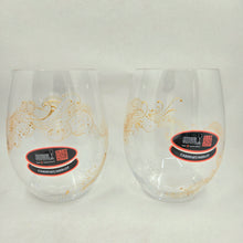 Load image into Gallery viewer, Hand Painted Riedel crystal wine glasses - intricate henna inspired art in Gold.
