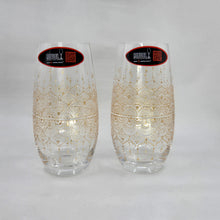 Load image into Gallery viewer, Hand Painted Riedel crystal wine glasses - intricate henna inspired art in Gold.
