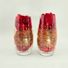 Load image into Gallery viewer, Hand Painted Riedel crystal wine glasses - intricate henna inspired art in Gold.
