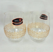 Load image into Gallery viewer, Hand Painted Riedel crystal wine glasses - intricate henna inspired art in Gold.
