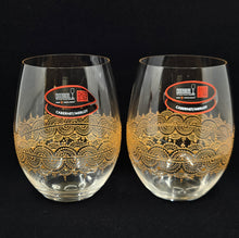 Load image into Gallery viewer, Hand Painted Riedel crystal wine glasses - intricate henna inspired art in Gold.
