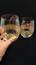 Load image into Gallery viewer, Hand Painted Riedel crystal wine glasses - intricate henna inspired art in Gold.
