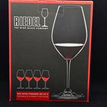 Load image into Gallery viewer, Hand Painted Riedel crystal wine glasses - intricate henna inspired art in Gold.
