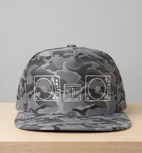 Load image into Gallery viewer, "DJ Face" | 1-of-1 Hand-Painted Camo Turntable Snapback
