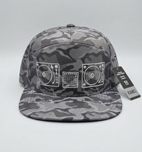 Load image into Gallery viewer, "DJ Face" | 1-of-1 Hand-Painted Camo Turntable Snapback
