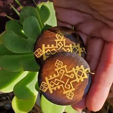 Load image into Gallery viewer, Ethiopian/ Coptic Cross - Hand painted wood earrings
