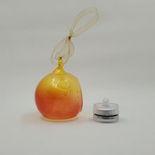 Load image into Gallery viewer, Hand painted and stained ornament/mini lantern in orange and yellow
