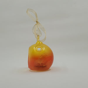Hand painted and stained ornament/mini lantern in orange and yellow