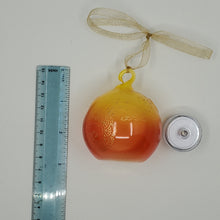 Load image into Gallery viewer, Hand painted and stained ornament/mini lantern in orange and yellow
