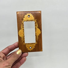 Load image into Gallery viewer, Hand Painted Cherry wood Switch / Cover / Wall plate for Paddle switch or decora outlet -Midsized. Gold henna inspired designs on solid wood
