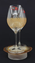 Load and play video in Gallery viewer, Hand Painted Riedel crystal wine glasses - intricate henna inspired art in Gold.
