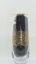 Load and play video in Gallery viewer, Hand Painted crystal champagne glasses - intricate henna inspired art in Gold.
