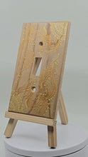 Load and play video in Gallery viewer, Hand Painted Cherry wood Switch / Cover / Wall plate for Toggle switch - Midsized. Gold  henna inspired designs on solid wood
