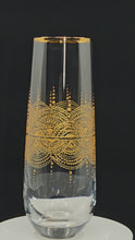 Load and play video in Gallery viewer, Hand Painted crystal champagne glasses - intricate henna inspired art in Gold.
